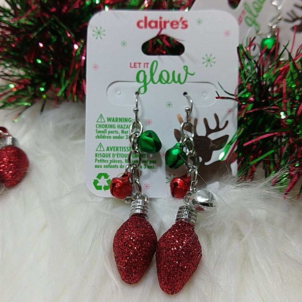 Claire's Christmas Light and Jingle Bell Earrings